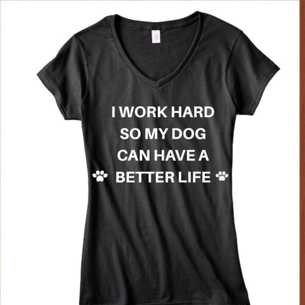 🐾 Dog Mom Fur Babies Graphic Tee V neck Top 🐾